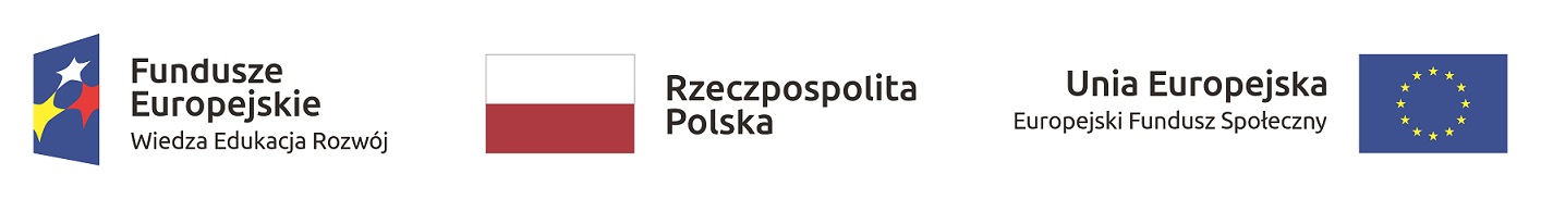 Logo Fundusze Europejskie Wiedza Edukacja Rozwoj UE EFS