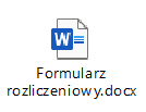 formularz rozliczeniowy